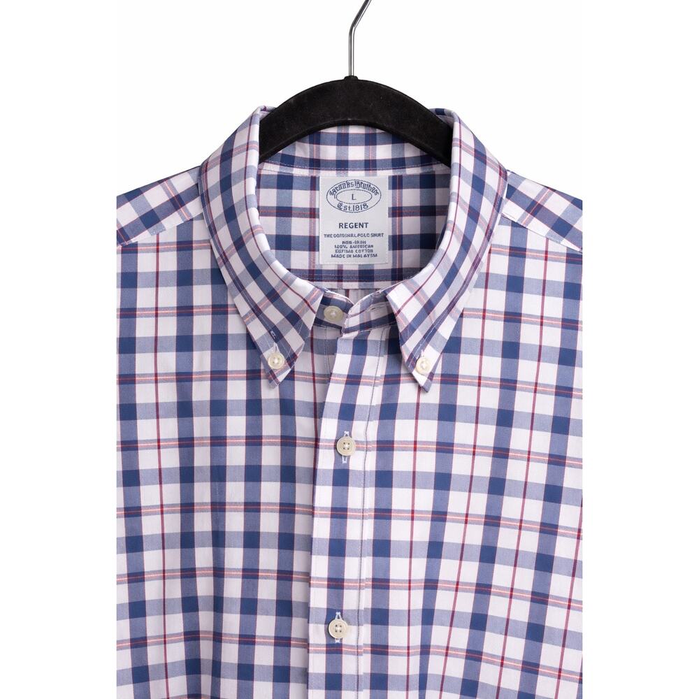 Brooks Brothers Regent Blue Gingham Button Down Men’s L, Bus/ Classic timeless - Picture 6 of 7